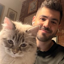 Steven with his cat Scout