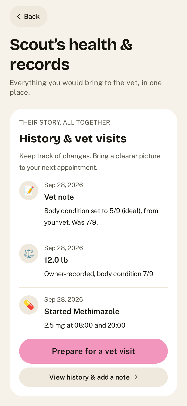 Health records: vaccines, visits and medicines in one place